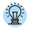 A small drawing of a lightbulb